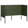 vidaXL Wheelie Bin Screen 167 x 85 x 113 cm Steel Olive Green