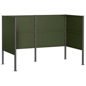 vidaXL Wheelie Bin Screen 167 x 85 x 113 cm Steel Olive Green