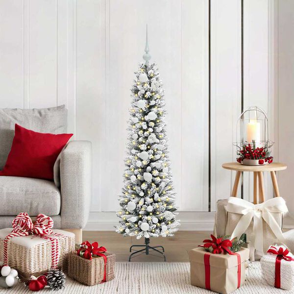 vidaXL Artificial Christmas Tree with 150 LEDs with Stand White 120 cm
