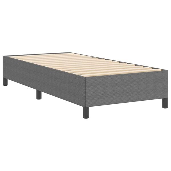 vidaXL Bed Frame Light grey 90 x 190 cm Corduroy fabric
