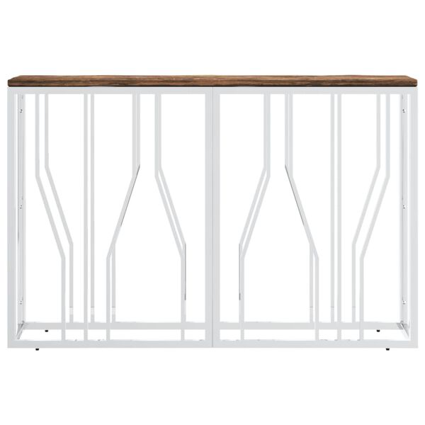 vidaXL Console Table Stainless Steel and Solid Wood Reclaimed