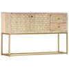 vidaXL Sideboard Gold 120x30x75 cm Solid Mango Wood