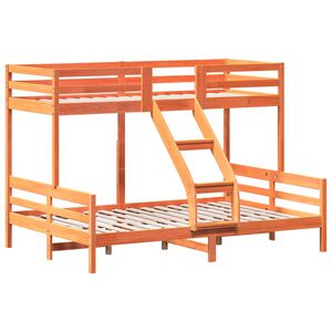 vidaXL Bunk Bed without Mattress 90x200/140x200 cm Wax Brown Solid Wood