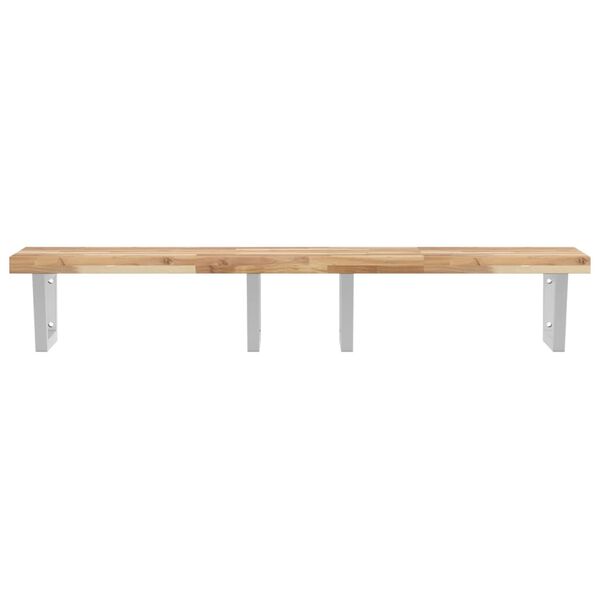 vidaXL Basin Shelf Wall Mounted Steel and Solid Wood Acacia