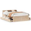 vidaXL Bed Frame without Mattress with Headboard 140x190 cm Solid Wood Pine