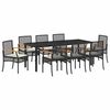 vidaXL Garden Dining Set 9 pcs Black Rattan