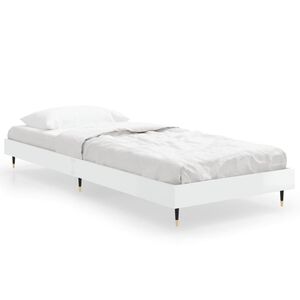 vidaXL Bed Frame without Mattress High Gloss White 75x190 cm Small Single
