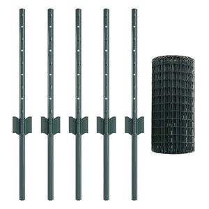 vidaXL Fence with Post Green