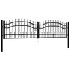vidaXL Fence Gate KAMPEN with Spear Top Black 302x78 cm Steel