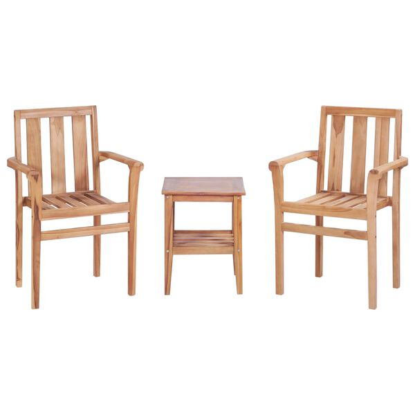 vidaXL 3 Piece Bistro Set Solid Teak