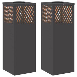 vidaXL Solar LED Pathway Light 2 pcs Black Cold Rolled Steel