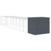 vidaXL Dog House with Run Anthracite 214x1069x181 cm Galvanised Steel