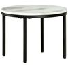 vidaXL Coffee Table White and Black &Oslash;50 cm Real Solid Marble