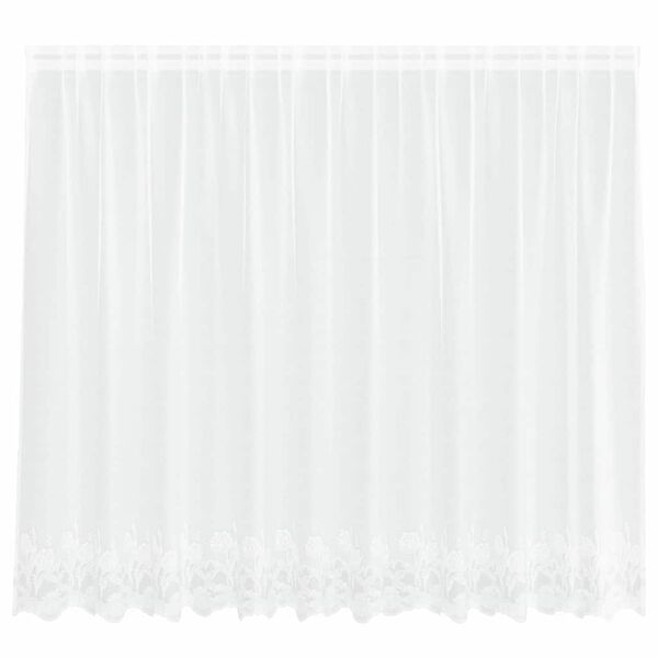 vidaXL Lace Curtain with Curtains Floral White 160 x 300 cm Polyester