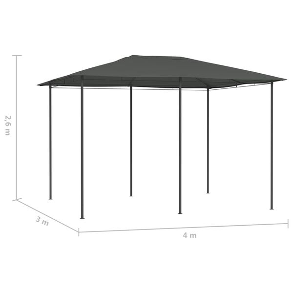 vidaXL Gazebo 3x4x2.6 m Anthracite 160 g/m²