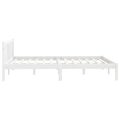 vidaXL Bed Frame White Solid Pinewood 140x190 cm