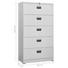 vidaXL Filing Cabinet Light Grey 90x46x164 cm Steel