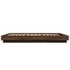 vidaXL Bed Frame with LED Lights without Mattress Brown Oak 140x200cm