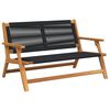vidaXL Garden Chairs with Table 3 pcs Black Solid Acacia wood