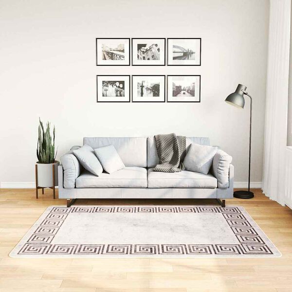 vidaXL Rug Washable 120x180 cm Light Beige Anti Slip