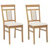 vidaXL Dining Chair 2 pcs Solid Rubber Wood Natural and Light