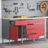 vidaXL Work Cabinet with Drawer 3 pcs Red and Grey 75 x 45 x 85 cm