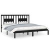 vidaXL Bed Frame without Mattress Black Solid Wood 200x200 cm