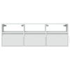 vidaXL TV Wall Cabinet with LED Lights White 130x31x45 cm