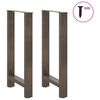 vidaXL Bar Table Legs Natural Steel 2 pcs 40x(90-91) cm Steel