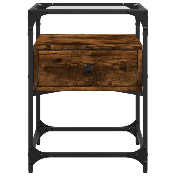 vidaXL Bedside Cabinet Smoked Oak 40x40x55 cm Engineered Wood