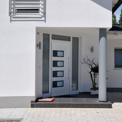 vidaXL Front Door White 100x200 cm Aluminium and PVC