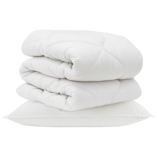 vidaXL Duvet with Pillow 2 pcs White Microfiber