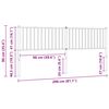 vidaXL Metal Replace Headboard Black 200 cm