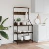 vidaXL Baker's Rack with Hooks 4-Tier Brown Oak Engineered Wood