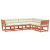 vidaXL 6 Piece Garden Sofa Set with Cushions Wax Brown Solid Wood Pine