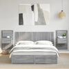 vidaXL Bed Headboard with Cabinets Grey Sonoma 160 cm Engineered Wood