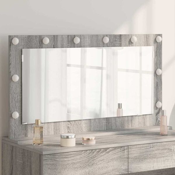 vidaXL Vanity Mirror with Mirror Grey Sonoma 100 x 55 x 18 cm