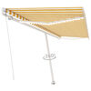 vidaXL Manual Retractable Awning with LED 500x350 cm Yellow and White