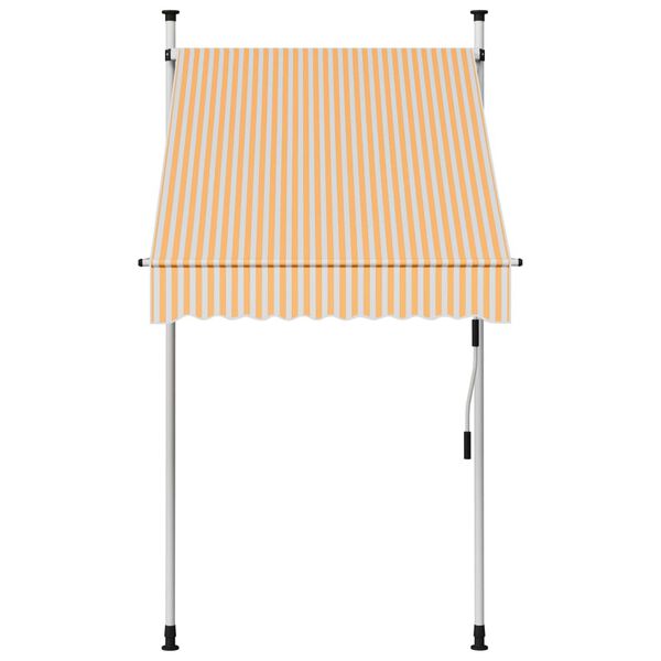 vidaXL Manual Retractable Awning 100 cm Orange and White Stripes
