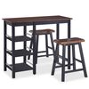 vidaXL Bar Set 3 Pieces MDF Black