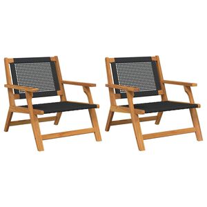 vidaXL Garden Furniture 2 pcs Black 67 x 78 x 73 cm Solid Acacia Wood