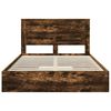 vidaXL Storage Bed with Drawer Smoked Oak 160 x 200 cm Engineered Wood