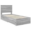vidaXL Bed Frame with Drawer Grey Sonoma 90 x 200 cm Engineered Wood