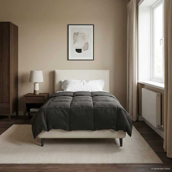 vidaXL Full Year Duvet Quilted Anthracite 135 x 200 cm Microfiber