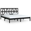 vidaXL Bed Frame without Mattress Black Solid Wood Super King