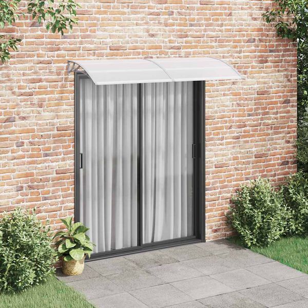 vidaXL Door Canopy Grey and Transparent 200x75 cm PC