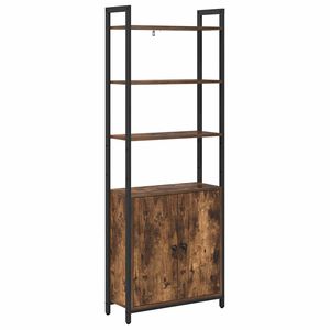 vidaXL Book Cabinet 6-Tier 60 x 24 x 161 cm Engineered Wood Smoked Oak