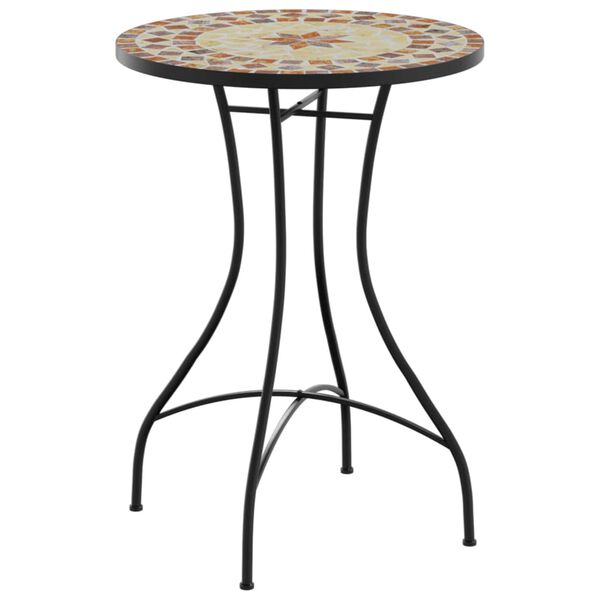 vidaXL Mosaic Bistro Table Terracotta and White &Oslash;50x70 cm Ceramic