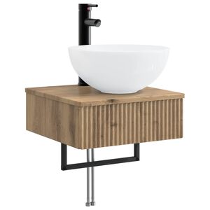 vidaXL Wall-Mounted Wash Basin Artisan Oak 40 x 41 x 40.5 cm