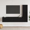 vidaXL TV Cabinet Set Wall-mounted 4 pcs Black Oak 130.5 x 30 x 140 cm